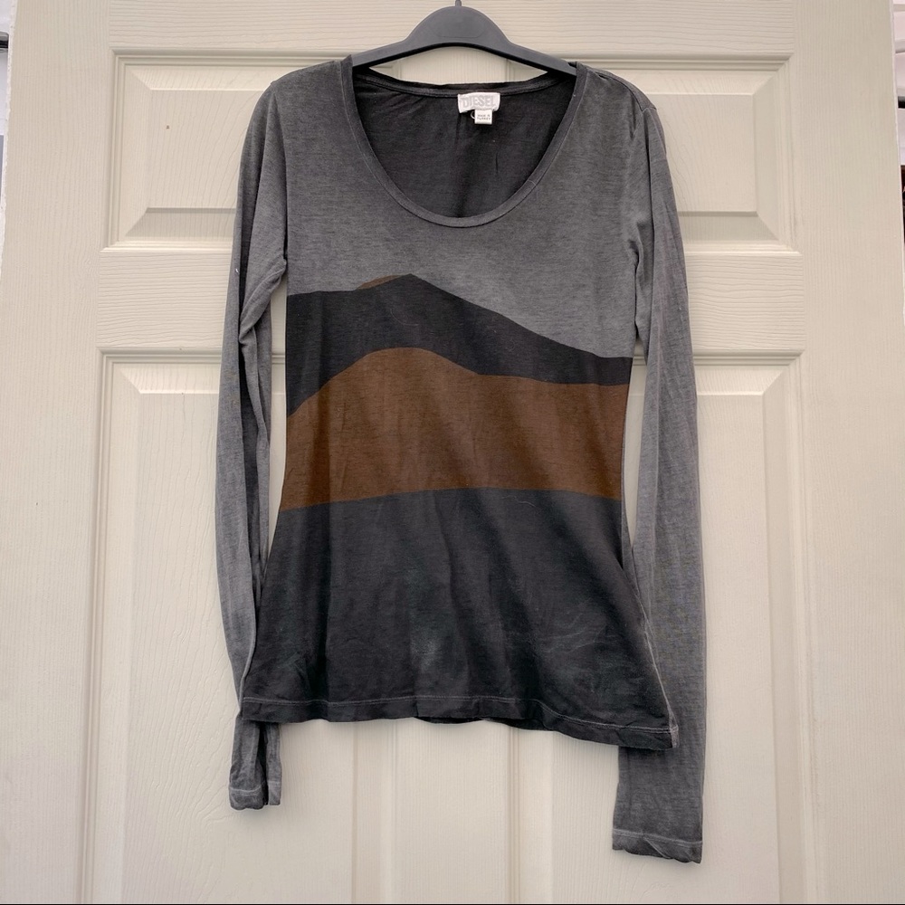 Diesel Long Sleeve Gray Brown T-Shirt S - Picture 1 of 11